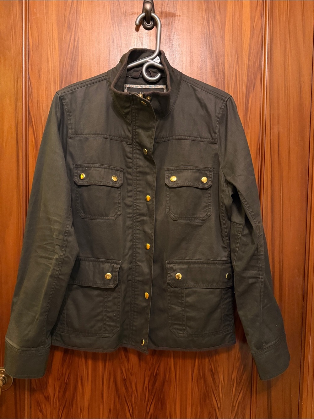 J.Crew Women’s size large Olive Utility Jacket with Snap Pockets
